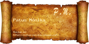 Patus Mónika névjegykártya